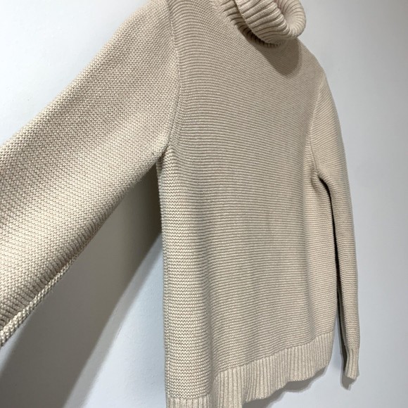 J. Crew Factory Sweater Womens Size L Large Beige Classic Turtleneck Knit AF728 - Picture 11 of 14